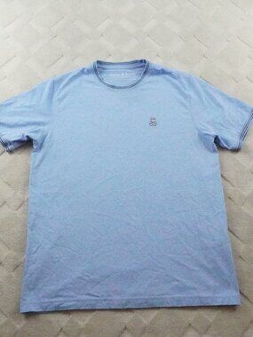 Psycho Bunny Crew Short Sleeve Shirt Mens Large Solid Blue